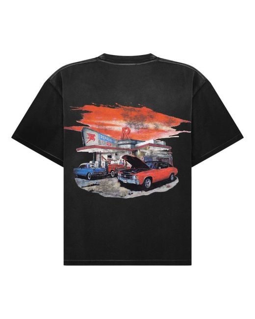 Represent Black T Shirt Con Stampa "24 Hour Service"