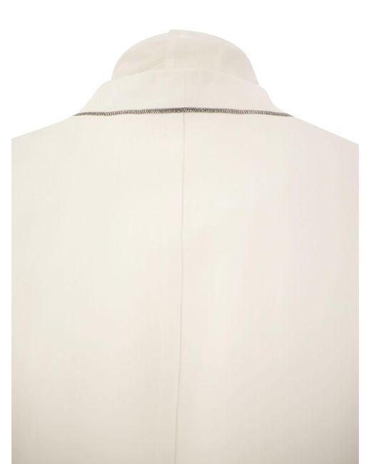 En lin veste Brunello Cucinelli en coloris White