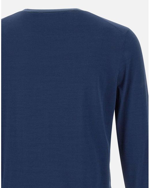 Suéter de hilo de algodón de seda de azul Kangra de hombre de color Blue