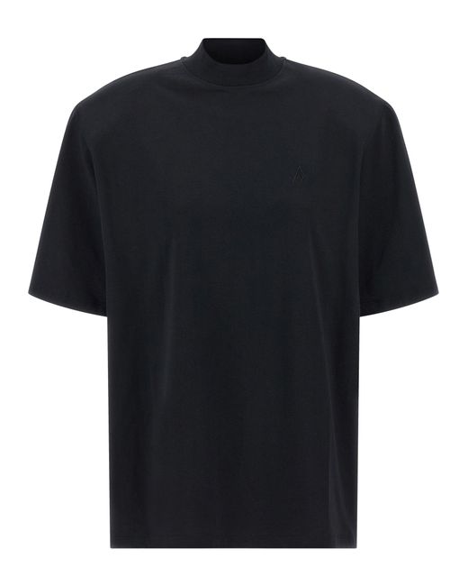 The Attico Black Maxi Shoulder Strap T-Shirt