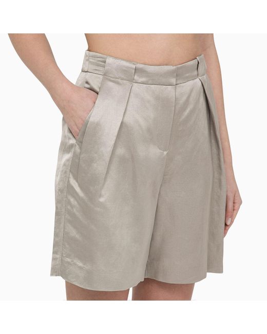 Calvin Klein Gray Sand-Coloured Linen-Blend Bermuda Shorts