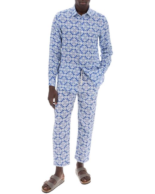 Casuzze V1 Camisa de lino Peninsula de hombre de color Blue