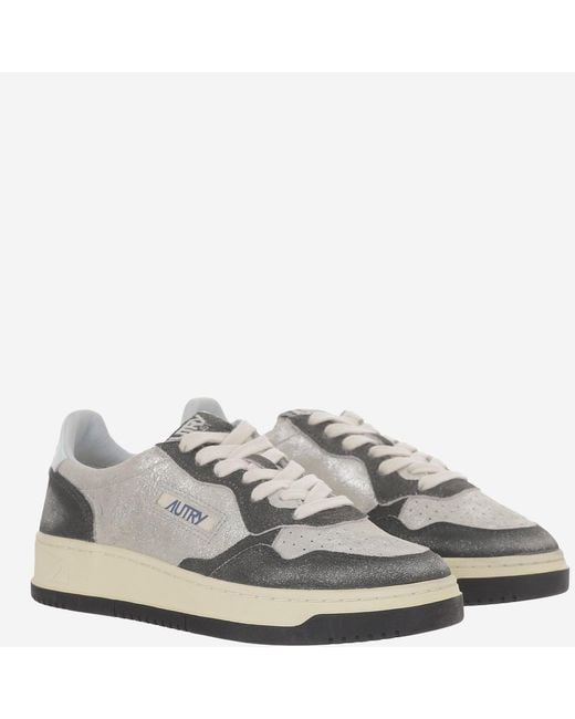 Autry Gray Suede Insert Leather Sneakers