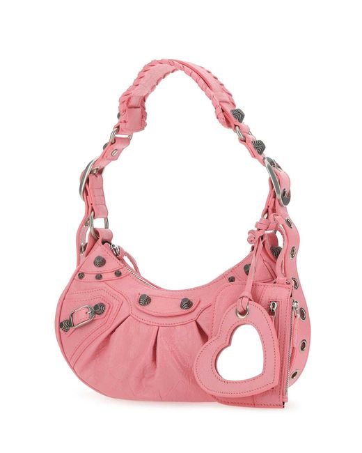 Balenciaga Pink Nappa Leather Le Cagole Xs Shoulder Bag