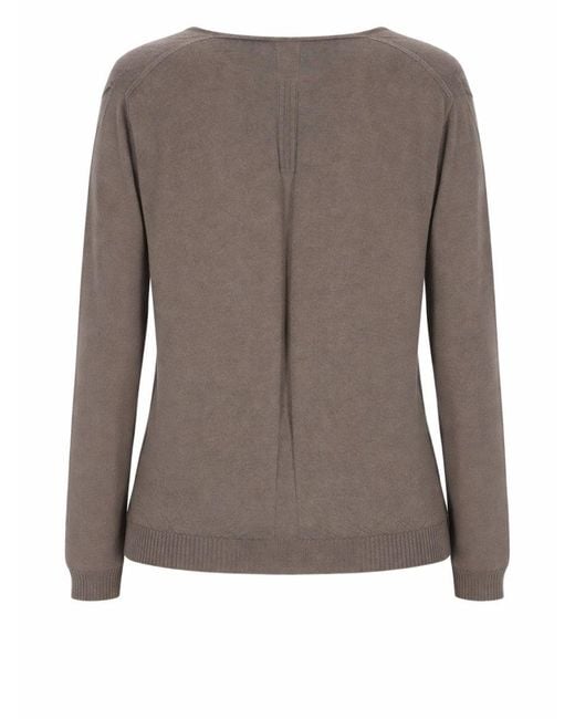 Rick Owens Brown V Neck Sweater