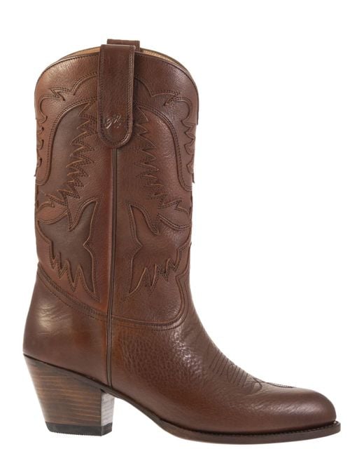Polo Ralph Lauren Brown Leather Cowboy Boots