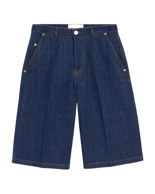 AMI Blue Loose Bermuda Shorts