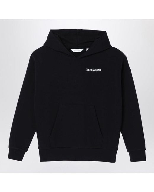 Palm Angels Blue Hoodie With Logo for men