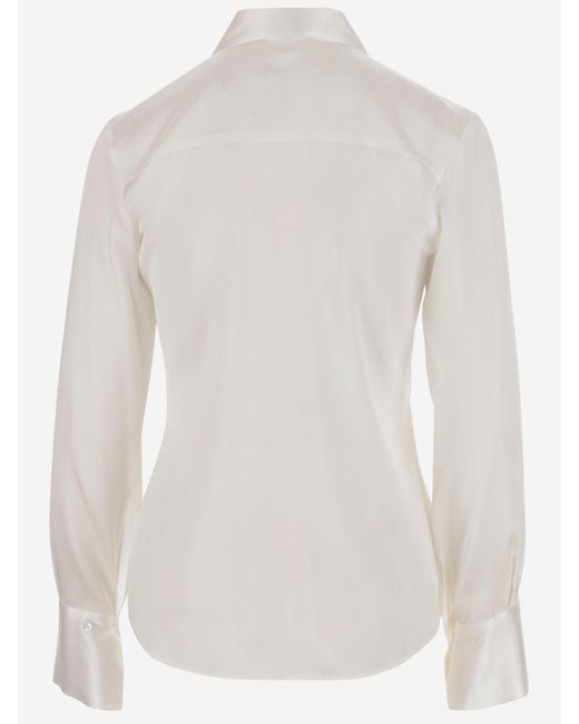 F.it White Stretch Silk Shirt