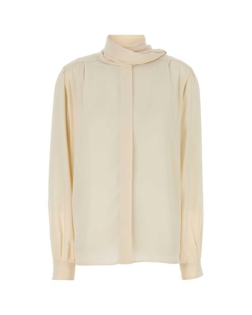 Prada Natural Ivory Silk Shirt