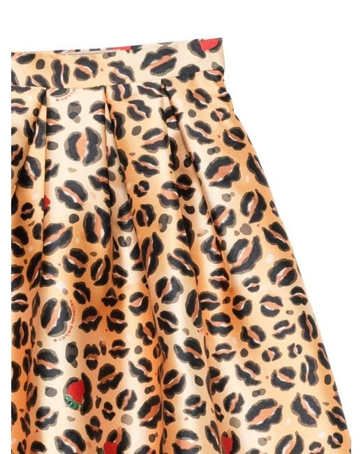 ALESSANDRO ENRIQUEZ Natural Printed Midi Skirt