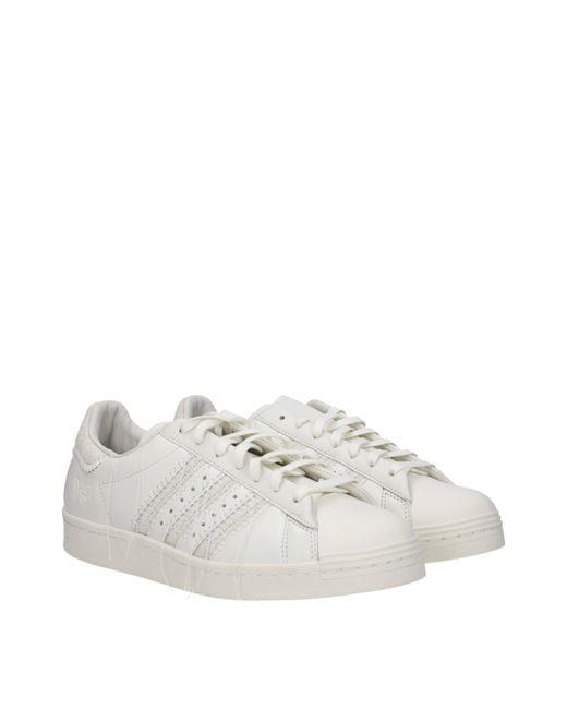 Y-3 White Sneakers Superstar Uomo Pelle Bianco for men