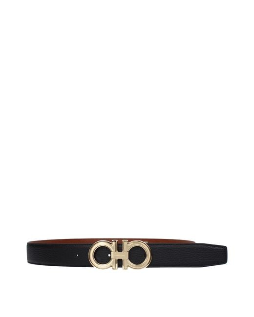 Ferragamo Black Belt Leather/Cognac