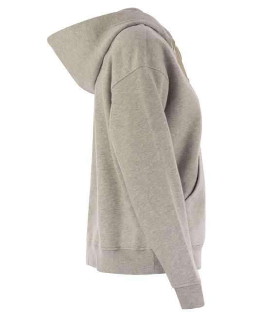 Weekend by Maxmara Dog Cotton Zip Sweatshirt in het Gray