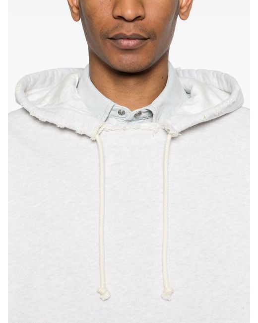 Golden Goose Deluxe Brand White Star/ Relaxed Hoodie/ Double Layer/ Destroyed Wash