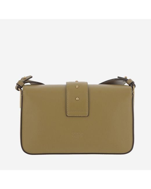 Pinko Green Shoulder Bag Love One Mini Leather