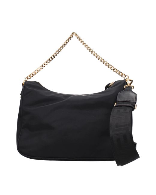 Versace Black Hobo Handbag Fabric