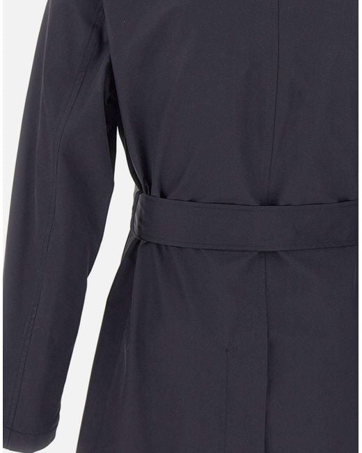 Barba Napoli Blue Double Breasted Trench Coat for men