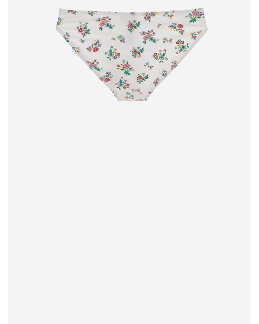 Tory Burch White Floral Print Bikini Bottoms