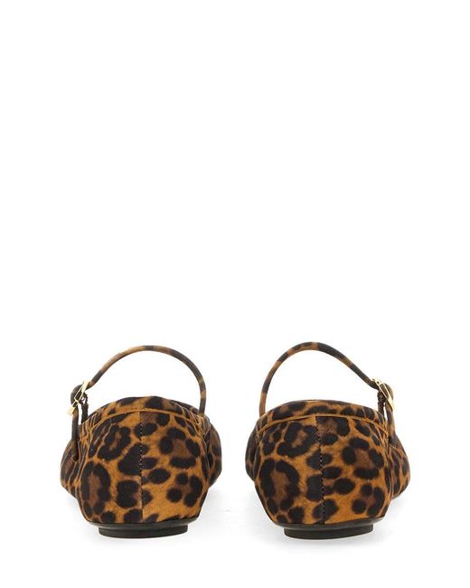 Gianvito Rossi Brown Carla Leopard-Print Suede Mary Jane Ballet Flats
