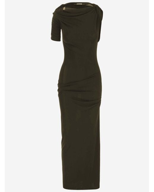 Jacquemus Green Draped Long Dress