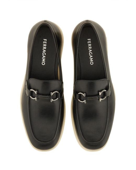 Ferragamo Black Moccasin "Gancini"