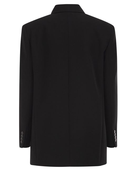 Max Mara Black Mstbaobab – Double Breasted Triacetate And Polyester Blazer