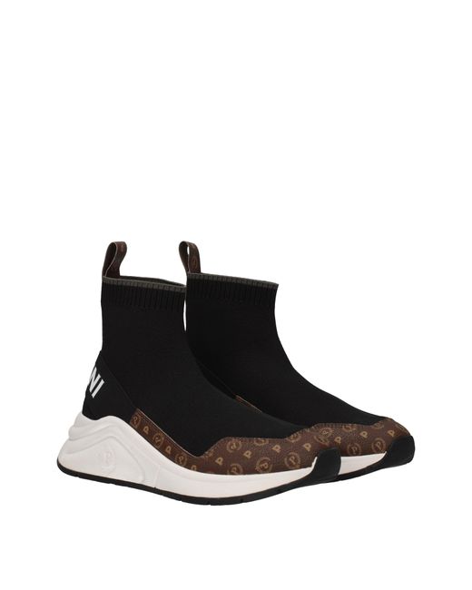 Pollini Black Sneakers Donna Tessuto Marrone/Nero