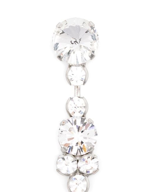 Forte_forte White Crystal Pendant Earrings