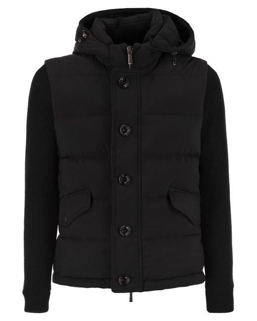 Moorer Foscolo KNM Bomberjacke mit gestrickten Ärmeln in Black für Herren