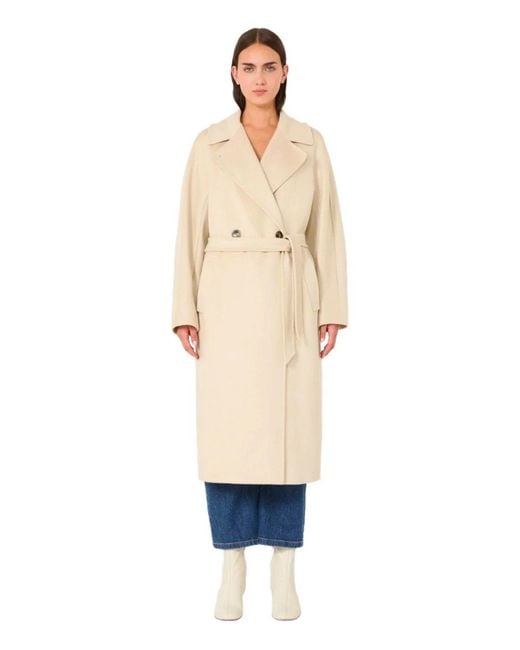 Weekend by Maxmara Natural Resina Ivory Belted Coat