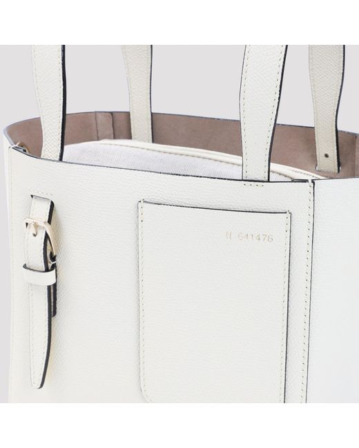 Valextra White Mini Bucket Handbag