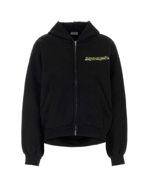 Balenciaga Black Logo Hood Sweatshirt