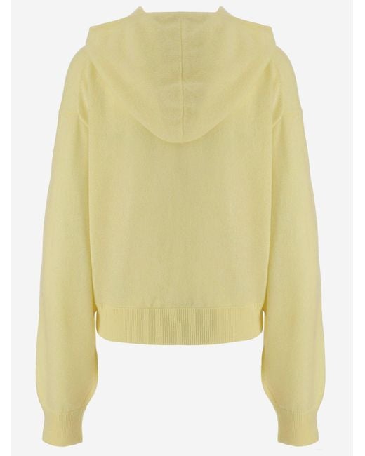 Allude Yellow Wool And Cashmere Knit