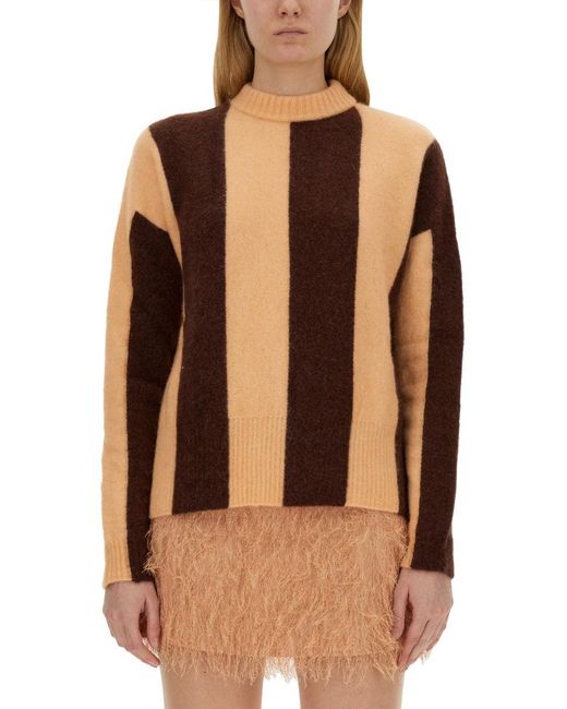 Alysi Brown Maxi Row Sweater