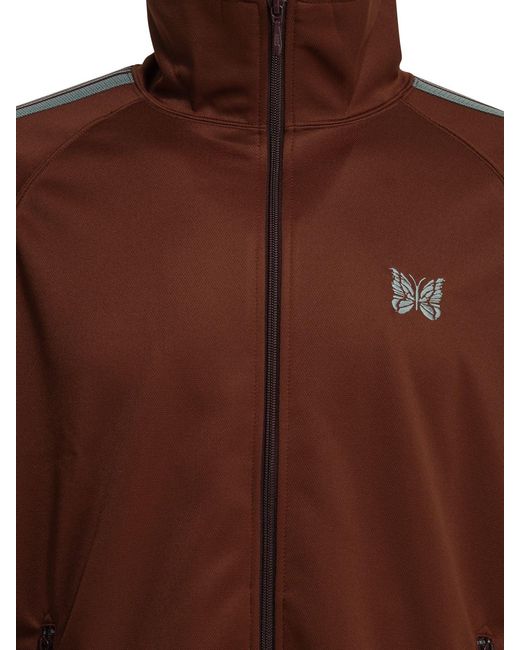Needles Brown Track Poly Bordeaux Polyester Sweatshirt