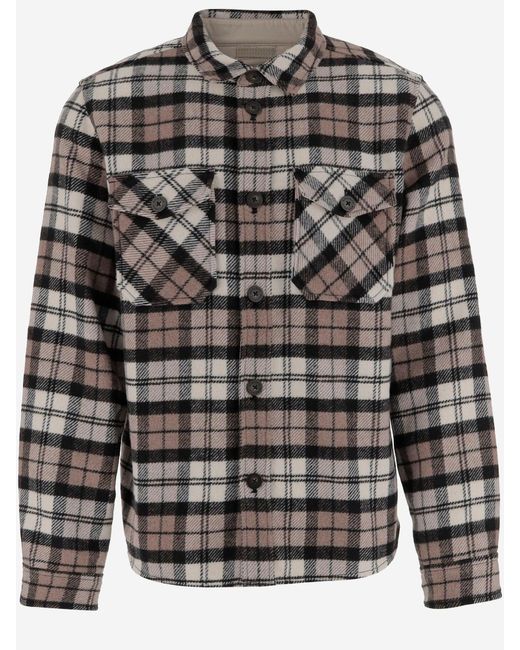 Woolrich Wollmischhemd mit Scheckmuster in Gray für Herren