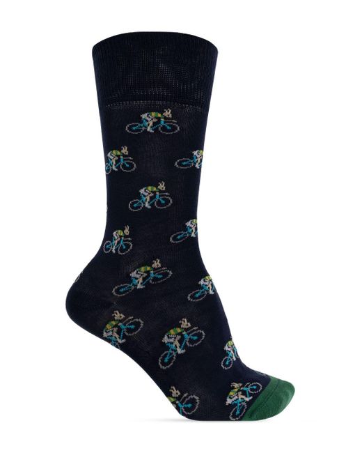 Paul Smith Blue Knitted Socks (Pack Of Three) for men