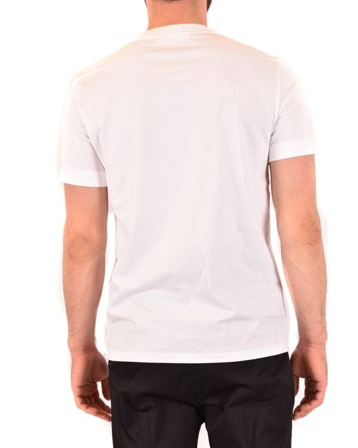 Neil Barrett White Short-Sleeved Crew Neck T-Shirt With Graphic Print for men