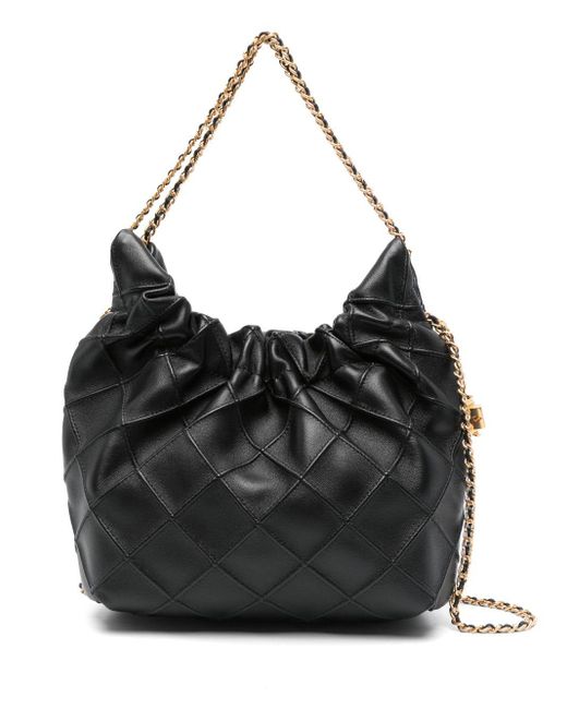 Tory Burch Black Fleming Mini Leder Hobo -Tasche