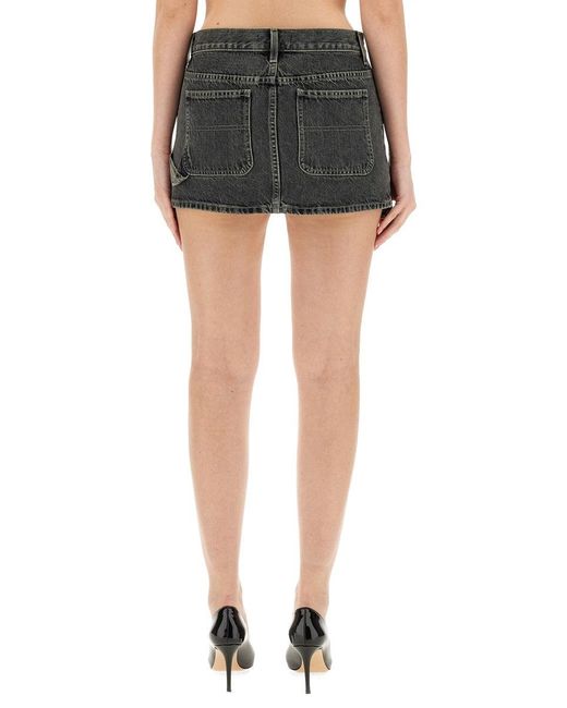 Helmut Lang Black Solid Mini Skirt