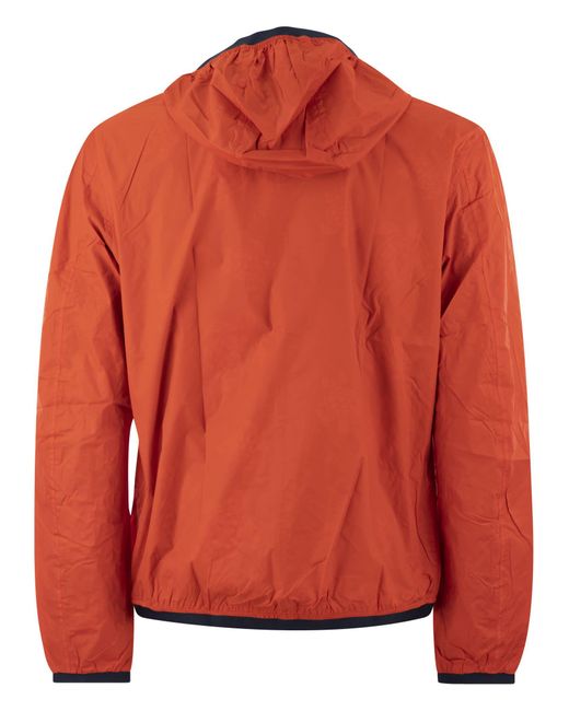 Vilebrequin Orange Reversible Windbreaker Jacket With Turtle Pattern