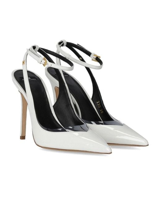 Elisabetta Franchi White Ivory Slingback Pump