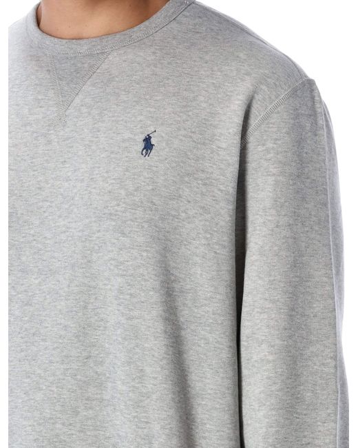 Polo Ralph Lauren Gray Cotton-Blend Crewneck Sweatshirt