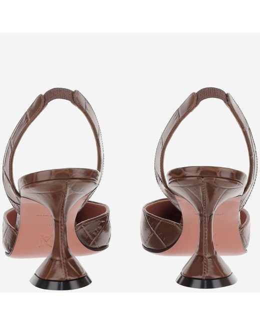 AMINA MUADDI Brown Holli Leather Slingbacks