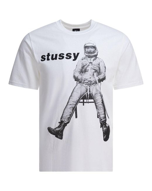 Stussy White Astronaut Tee for men