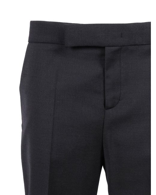 Alberta Ferretti Blue Tailored Straight-Leg Pants With Structured Waistband