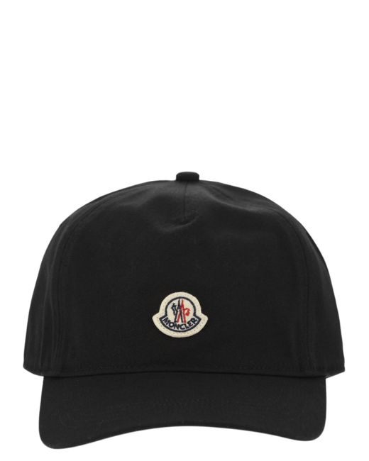 Moncler Black Baseballkappe mit Logo