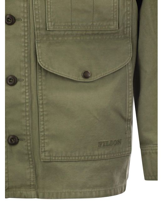 Chaqueta de algodón encelada de Cruiser Filson de hombre de color Green
