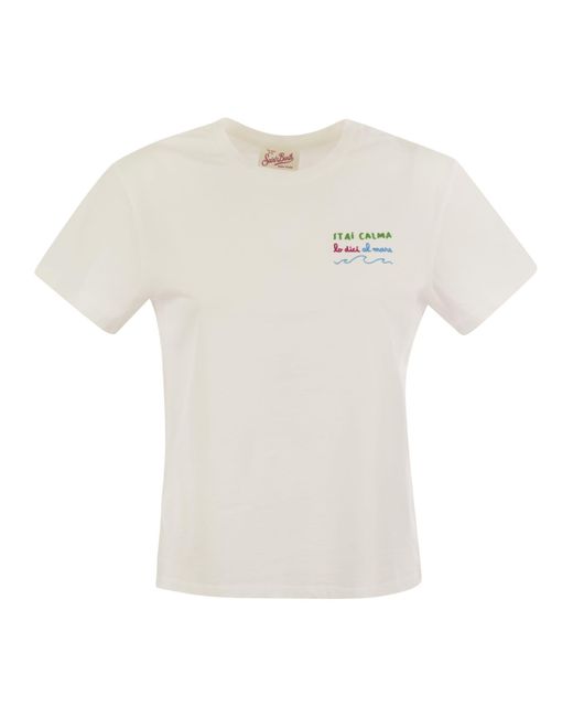 Mc2 Saint Barth Emilie T -shirt Met Borduurwerk Op De Borst in het White